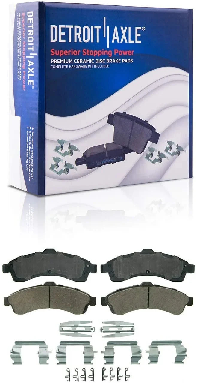 Detroit Brakes Axle Pads Envoy Front 12" Chevy Isuzu Bravada Buick Ascender Rotor for and Rainier Kit 12.8" Brakes Replacement: GMC Rotor Disc Rear Rotors Brake - Ceramic Trailblazer