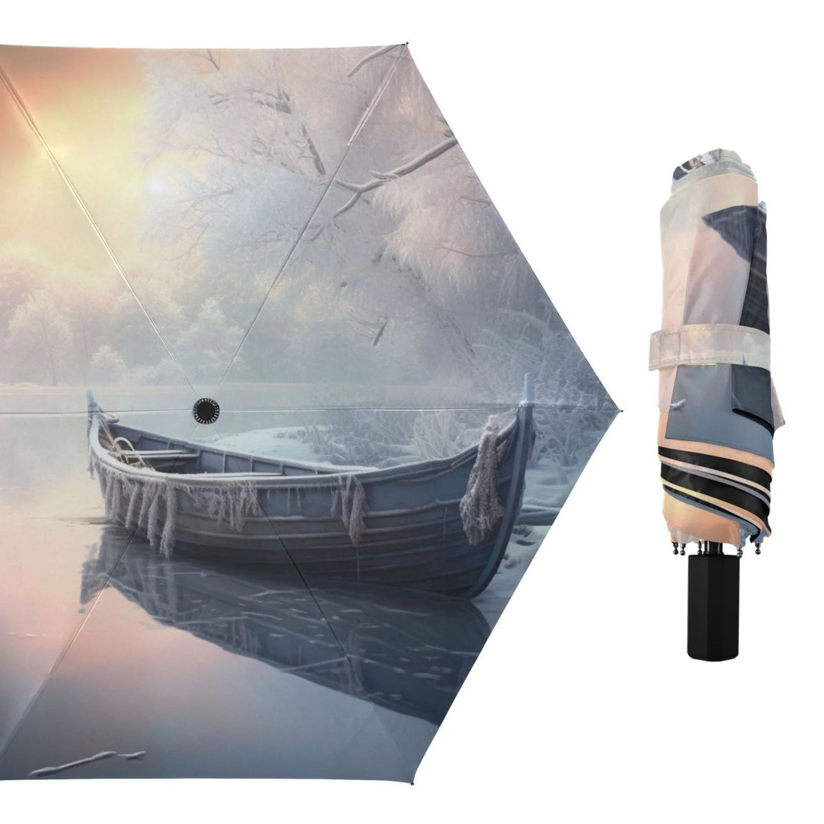Boat dimension Umbrella Rain for Travel Compact UPF Umbrella Arc Snow Winter Folding Windproof Packable Lightweight with 50+