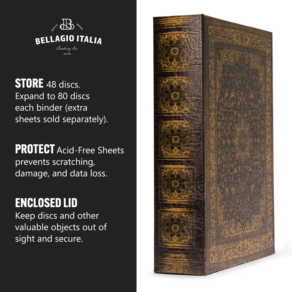 Binder 3 Sheets CD/DVD Blu - Acid-Free Capacity Book Organizer Bellagio-Italia & Games - DVDs, Storage Persian Video Binder Organizer Pack 144 Box for - - Storage CDs, Rays,