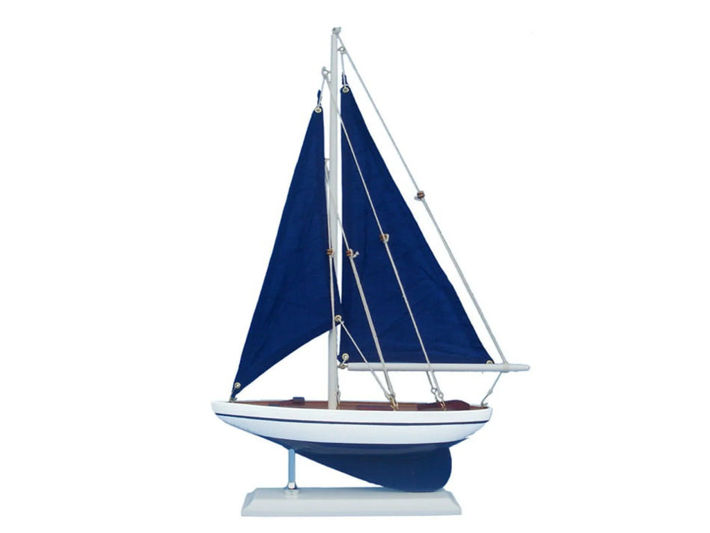 Decorative Ships Handcrafted 17 Sailor Sail Sails Blue Pacific Boat - in. Model