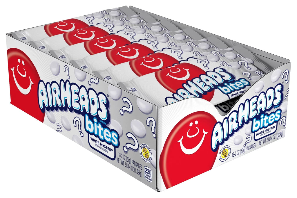 Candy Pack, Pack 18 Airheads Bites of White Mystery, 2oz,