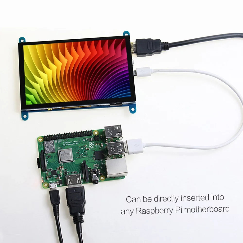 with Small Portable USB moobody Pi Interface Resolution Display Compatible 800*480 with Inch Tool 5 Touchscreen Capacitive Raspberry