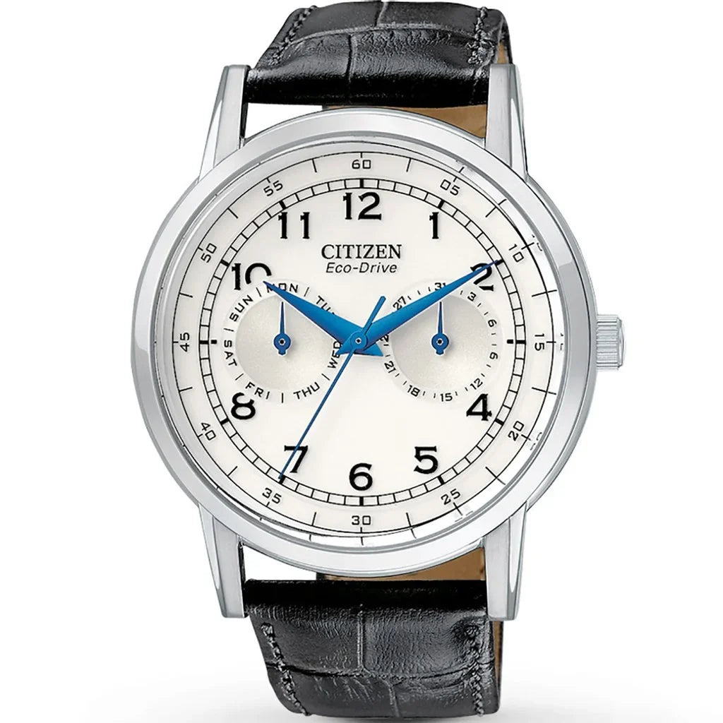 AO9000-06B Citizen Men's Black Strap Leather Eco-Drive Watch