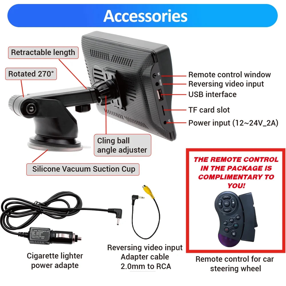 Stereo Support Audio, 7 Android Screen Carplay Bluetooth Awesafe Video GPS Touch inch Car with Auto Navigation,FM Wireless , Music,