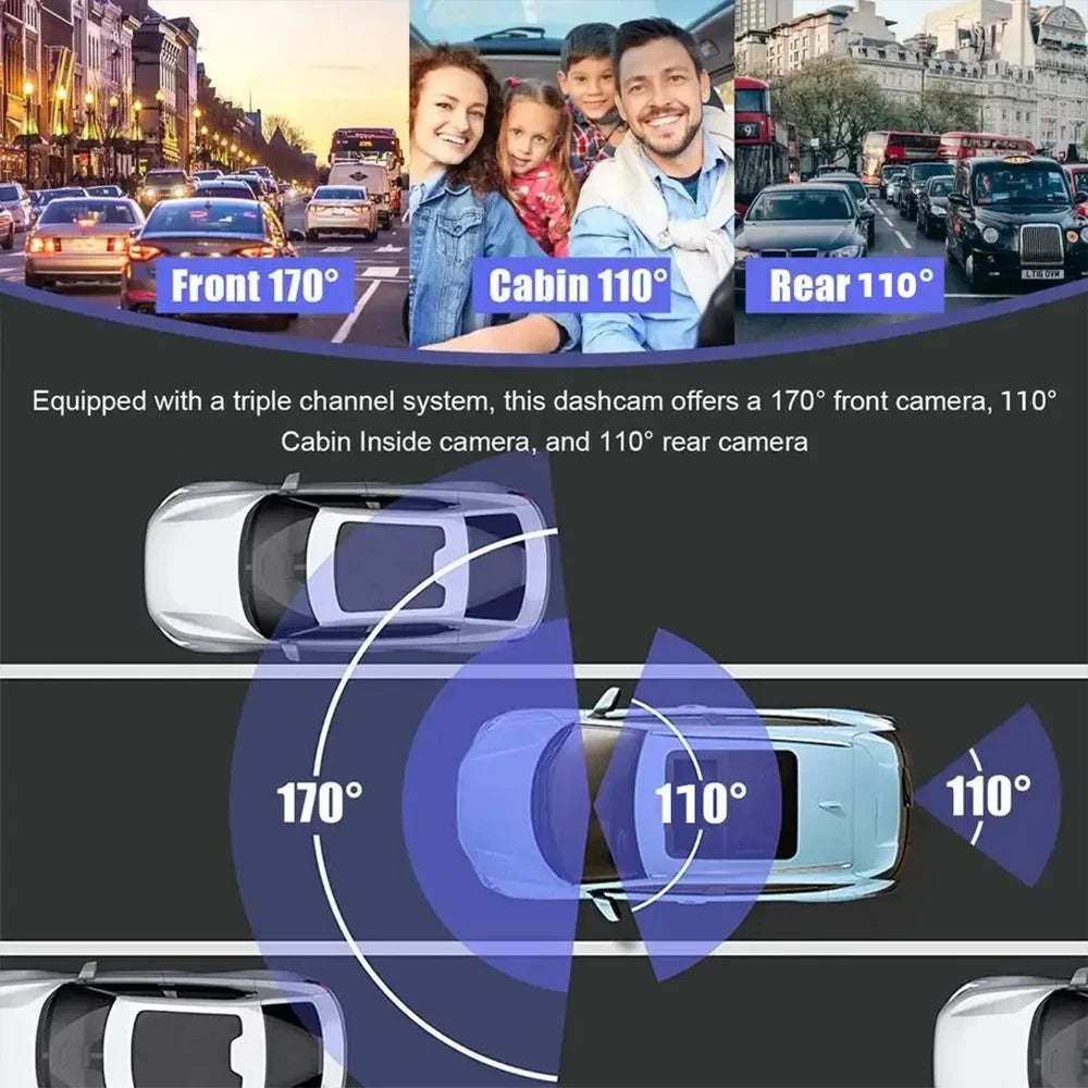 Support DVR Pinnaco Dash DVR 1080P 3-Lens Rear Dash DVR Dash 3-Lens Inch Inside Cam Camera Dashcam 3-Lens Camera Dash 1080P Inch Camera,Inside 2 Screen Camera 1080P Nebublu Rear