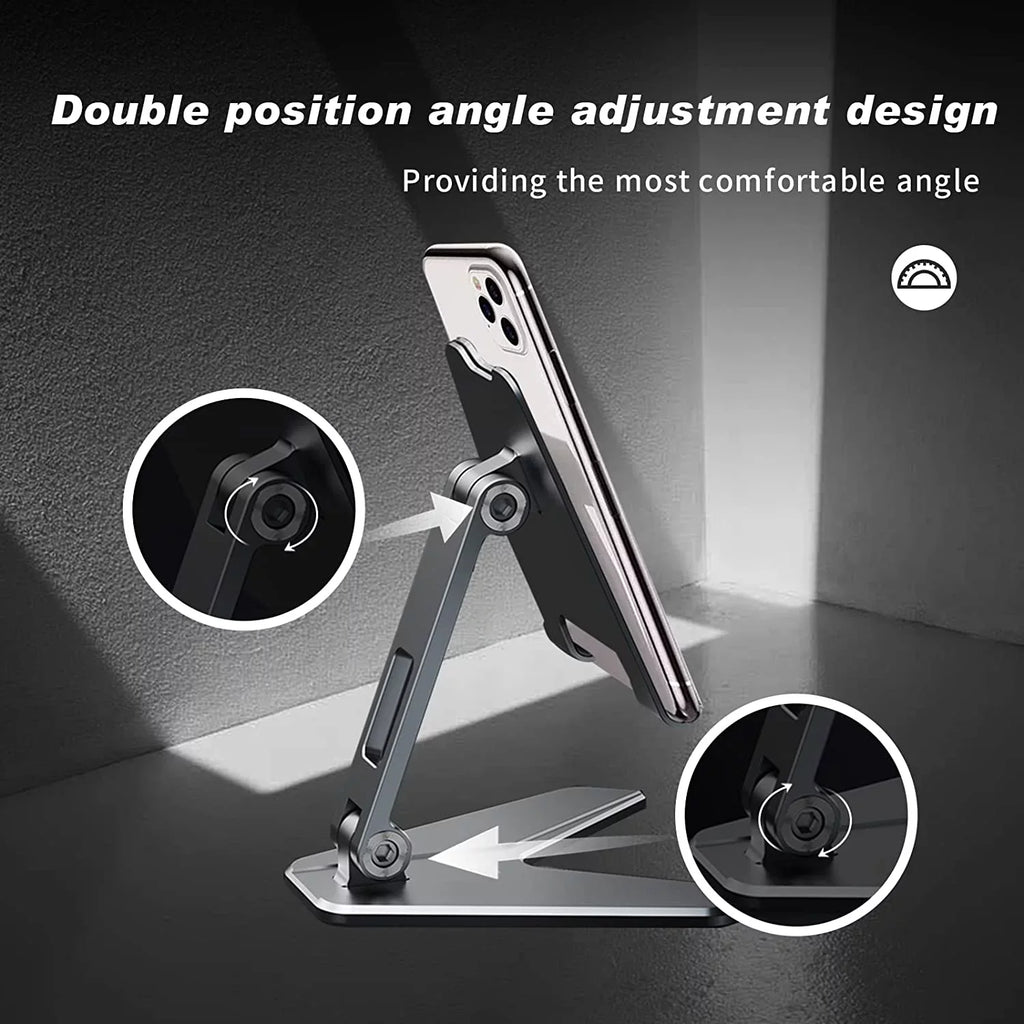 iPhone, Phones, Thickened with Can Desktop Compatible Desktop Reduce Mobile Fatigue and Stand Stand Neck (Grey) Aluminum Mobile Foldable Accessories Phone 4-8'' Pain, Holder, All