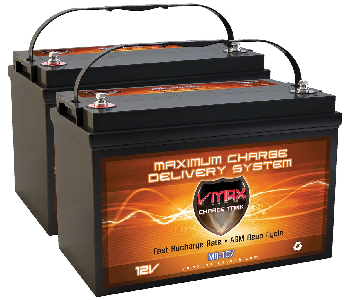 VMAX AGM 2 Motors VMAXTANKS Thrust Pound Volt Batteries for Deep 75 Group 75 MR137-120 12V Lb. 24V 31 Cycle Trolling Quantity 120AH 24