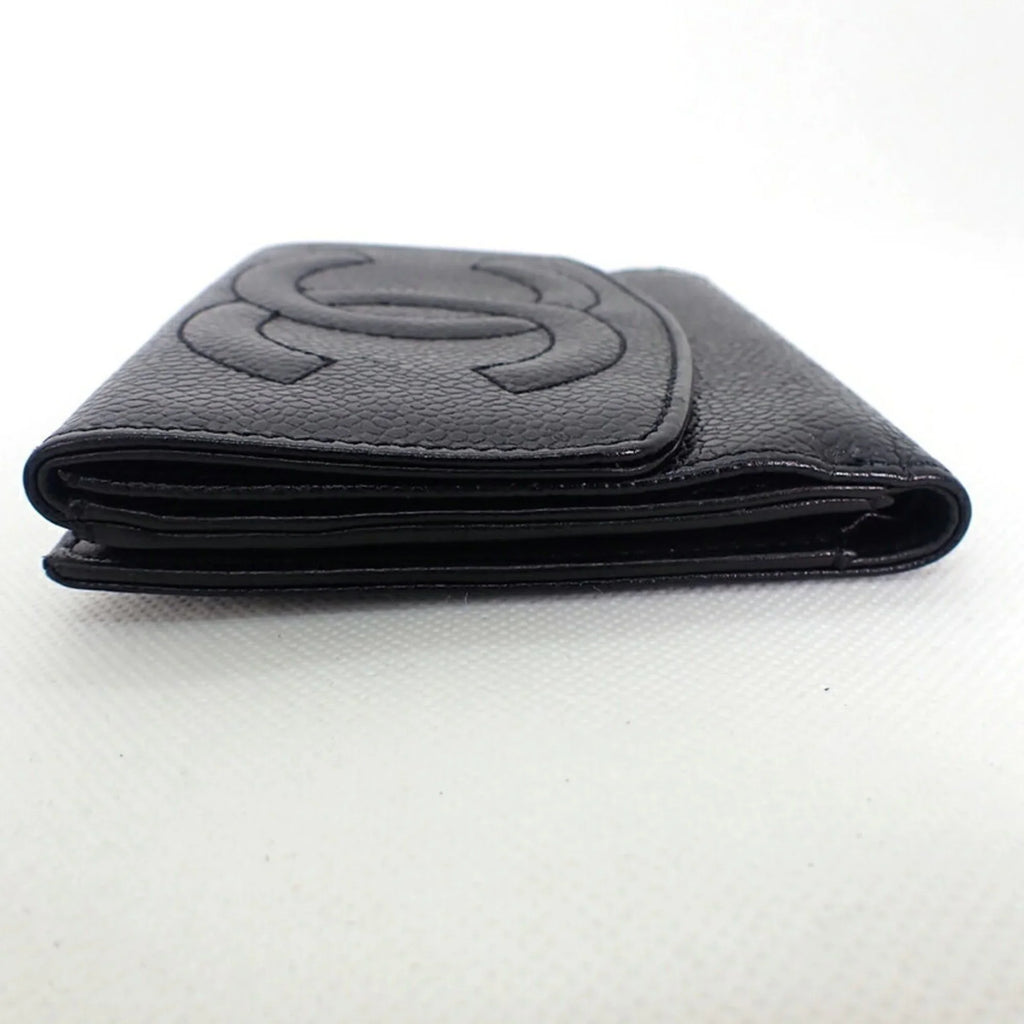 wallet skin Pre-Owned black trifold (Good) caviar