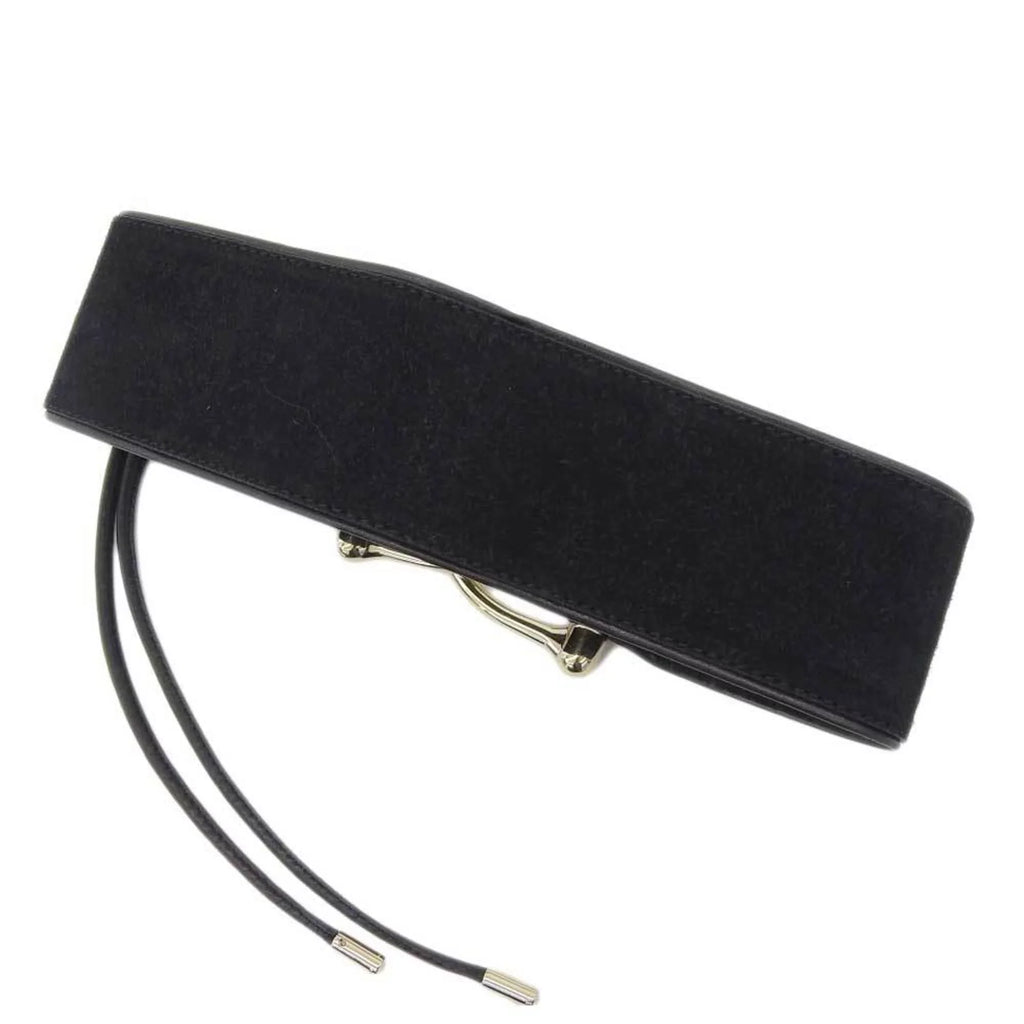 XS belt metal gold suede (Good) waist Pre-Owned fittings wide black