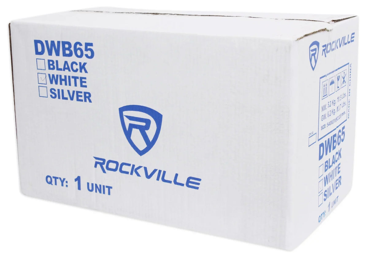 DWB65W Rockville Wakeboard 2) 6.5" 1200w Speaker Marine Dual Systems White Tower