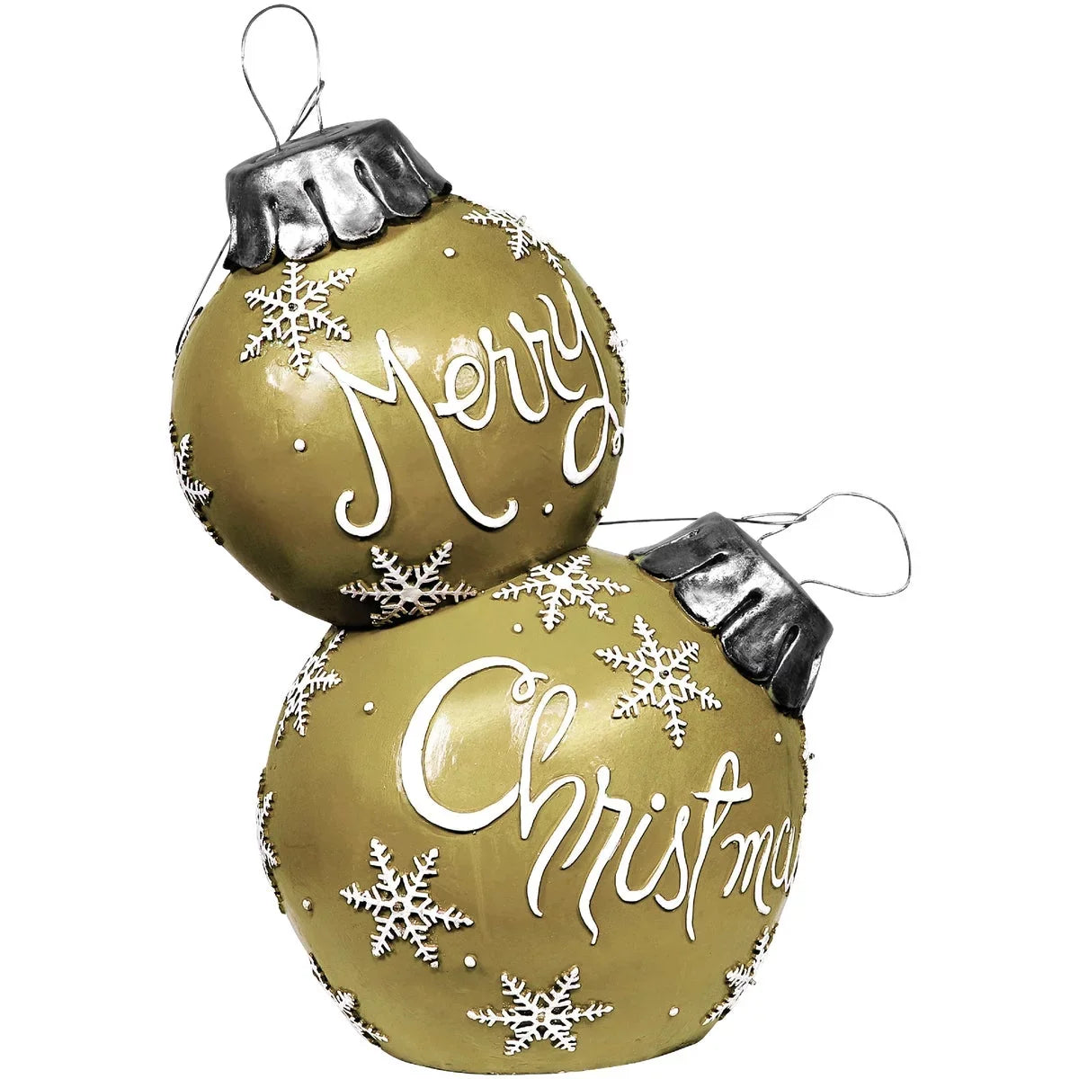 Alpine LED Gold Merry In. 30 ZTY138M Stacked Christmas Lights With Ornaments