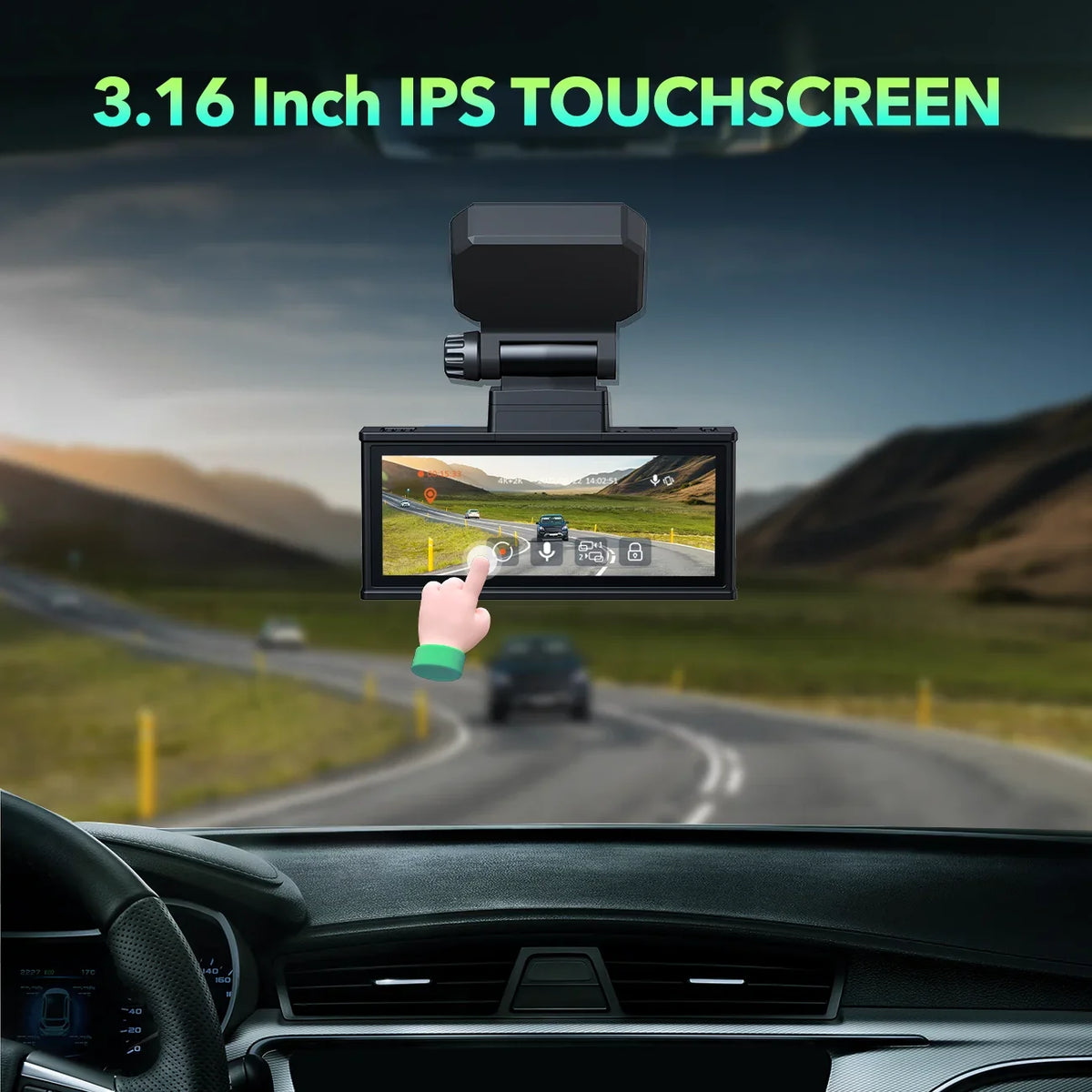 SD Commands, Dash with 3.16" Night for Card, and 5Ghz Dual Camera,Voice APP Rear Cars G-Sensor, Front Dash Car Vision Touch Screen GPS, Wifi 4K+4K Camera Cam 128G TOGUARD