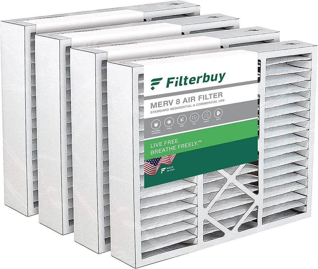 Pleated Filters for Furnace 19x20x5 Night, Bryant/Carrier & HVAC MERV AC Filterbuy 8 and Day (4-Pack) FILXXFNC0021, Payne Air