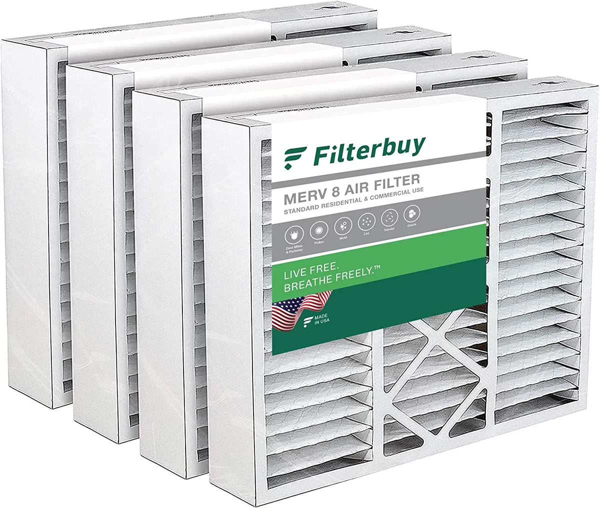 Pleated Filters for Furnace 19x20x5 Night, Bryant/Carrier & HVAC MERV AC Filterbuy 8 and Day (4-Pack) FILXXFNC0021, Payne Air
