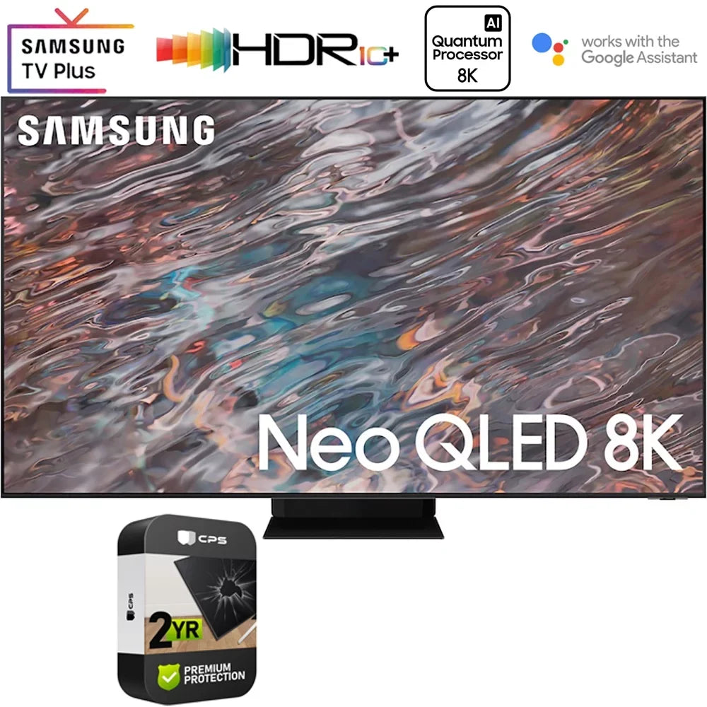 TV with Plan (Refurbished) Premium Neo Smart (2021) 2 Extended QN85QN800A Year Inch Protection Restored QLED 8K 85 Bundle