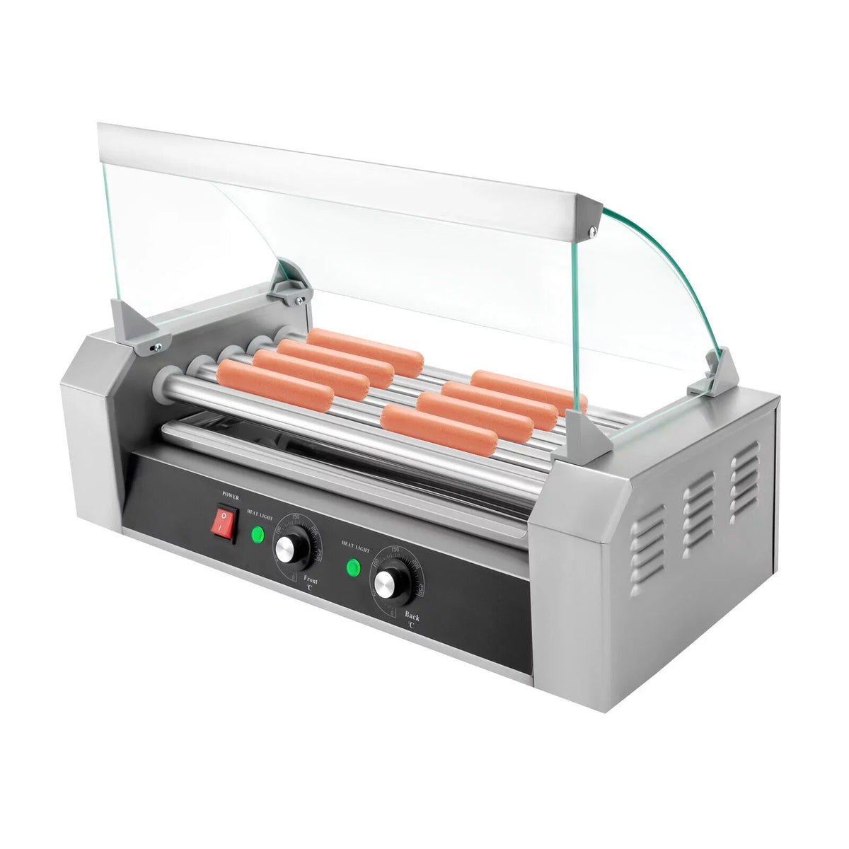DENEST Holds Rollers Grilling Stainless 12-Hot Set Dog 110V W/5 0-250℃ Sausage Machine