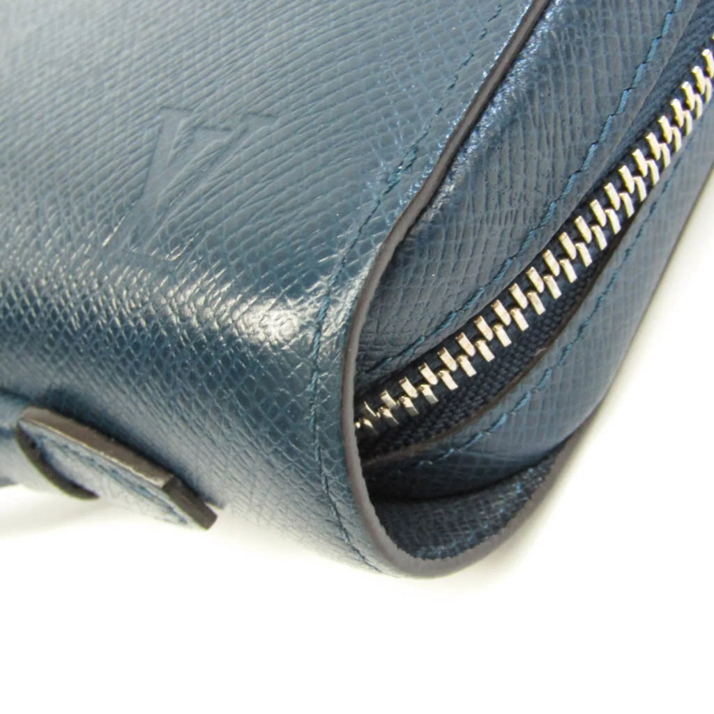 Men's Leather Taiga Wallet XL Blue Taiga (Good) Pre-Owned M64019 Zippy (bi-fold) Long Navy