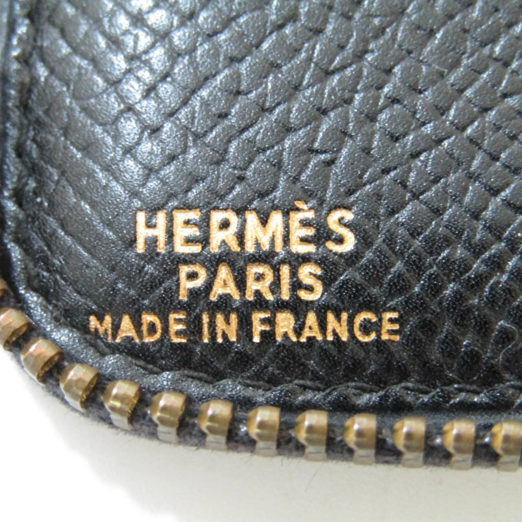 Epsom (bi-fold) Wallet Men,Women (Good) Case Long Black Hermes Pre-Owned Leather Travel