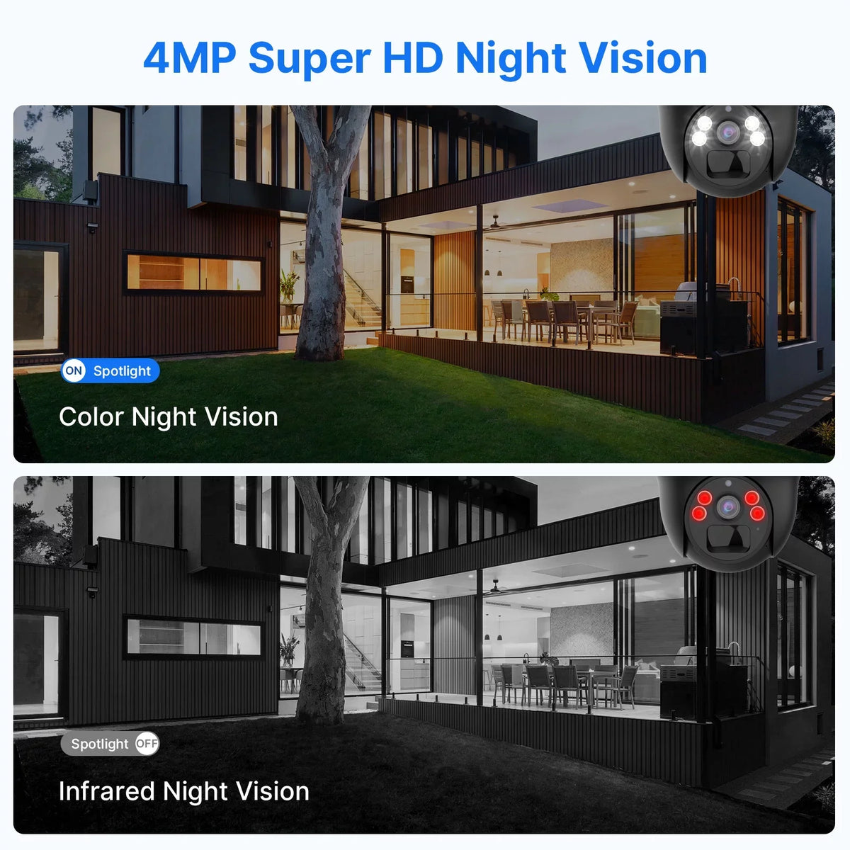 Audio,Color Rechargeable Card zoom,2-Way Solar AI Slot,Smart Wireless Pan/Tilt,8X digital Camera,360 Security Night Vision,Spotlights,SD Detection View Hiseeu Battery 2K/3MP