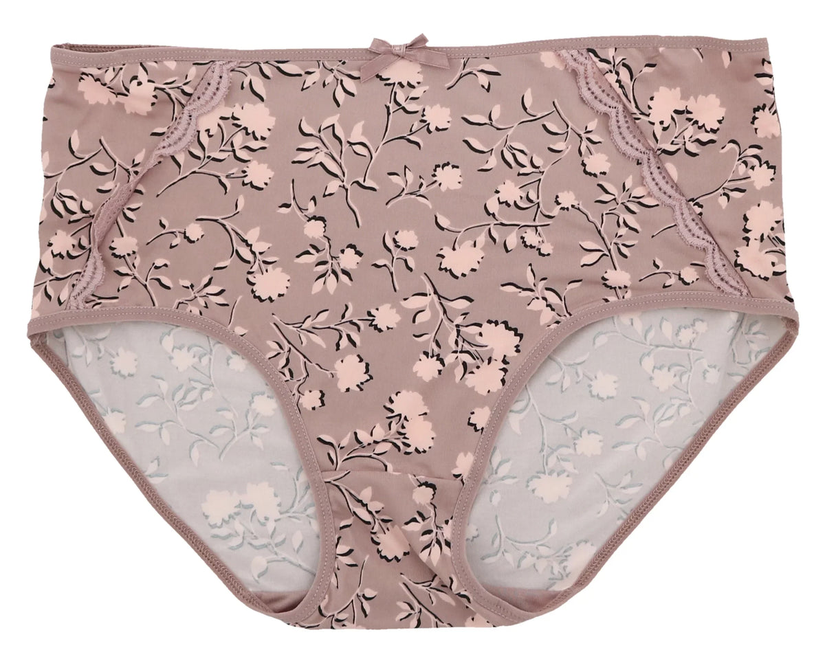 Brief Rise Delta High dimension (Large, Floral Classic Intimates Panties Pink Dots) Plus Sexy Burke (5Pr) Women's