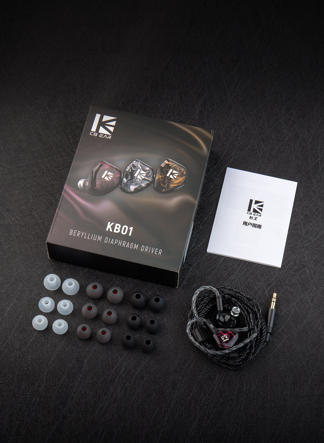 Sport HIFI Earbuds Headphones KB01 Diaphragm Beryllium In Earphone Headset Monitor Wired 10MM Dynamic Ear Music IEM Drvier KBEAR
