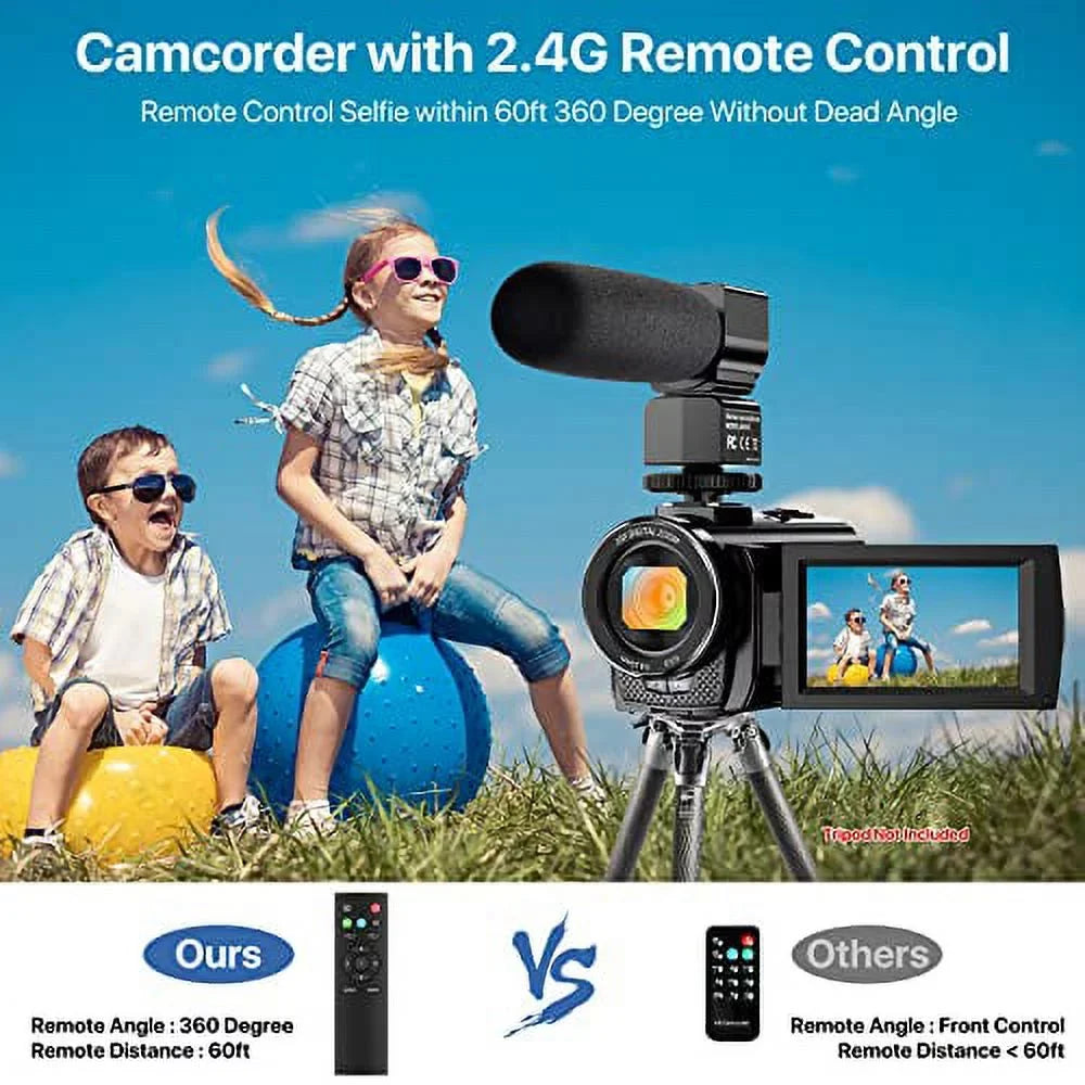 26MP with 1080P Camcorder WiFi Vlogging Batteries 16X Touch Camcorder 3.0'' Microphone,Remote 30FPS Night Camera 2 IR Vision Digital Recorder FHD YouTube Screen Video Camera Zoom and