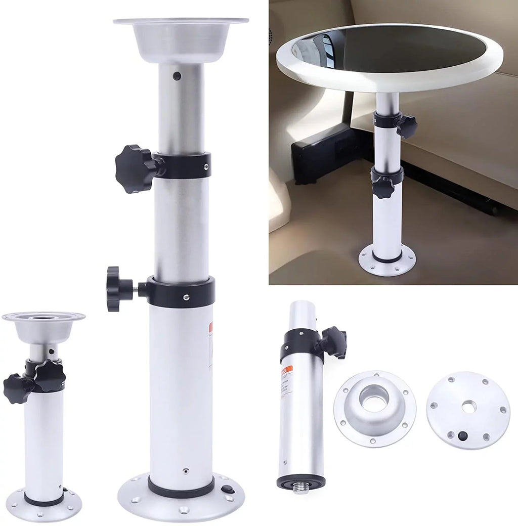 Motorhome Pedestal Frame Mount Table Leg Boat Alloy Aluminum Thickened for Miumaeov Table 16.9"-29.1"Adjustable Base Removable Camper Marine Stand Caravan RV