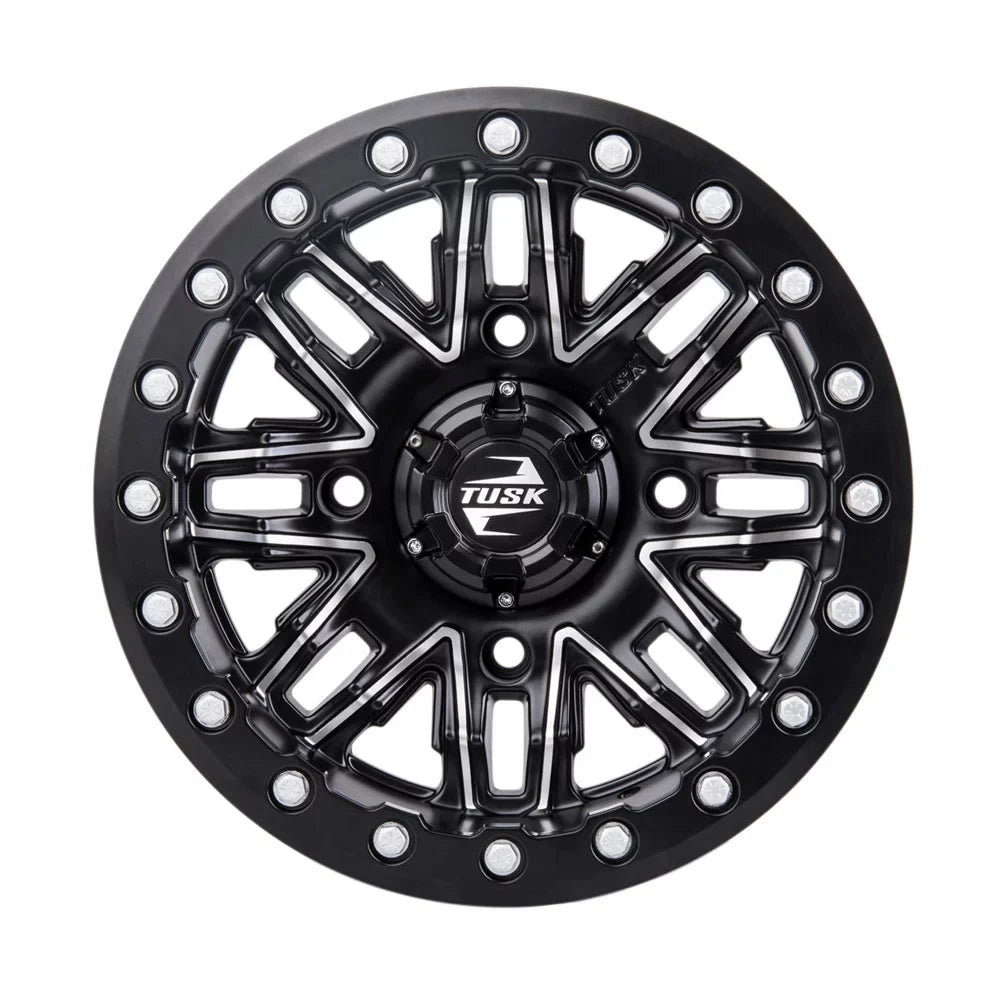 Yamaha Nebo Wheel Tusk 3.0 + 4.0 2 Sport Beadlock 14x7 Wolverine Machined/Black 1000 2022 For RMAX 4/156