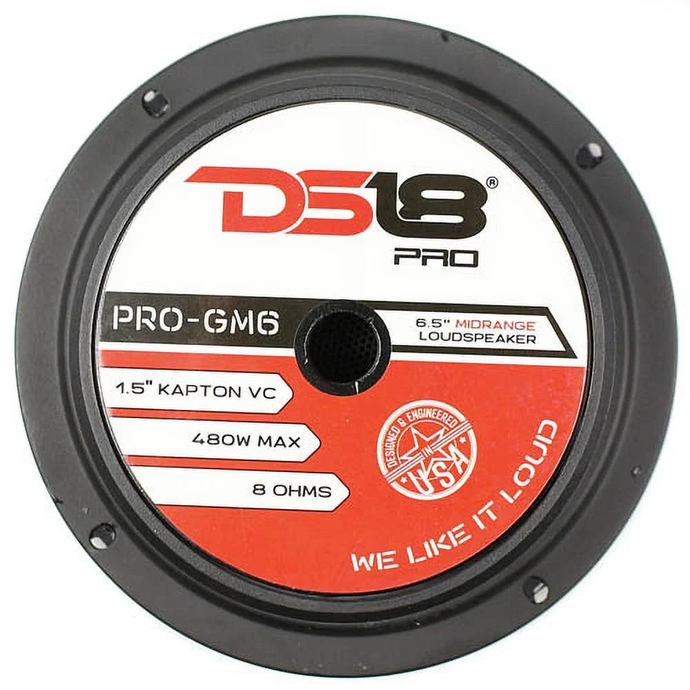 6.5" Mid Loudspeaker DS18 Door Pro Ohm DS18-PRO-GM6 Range Car/Truck 8 480W GM