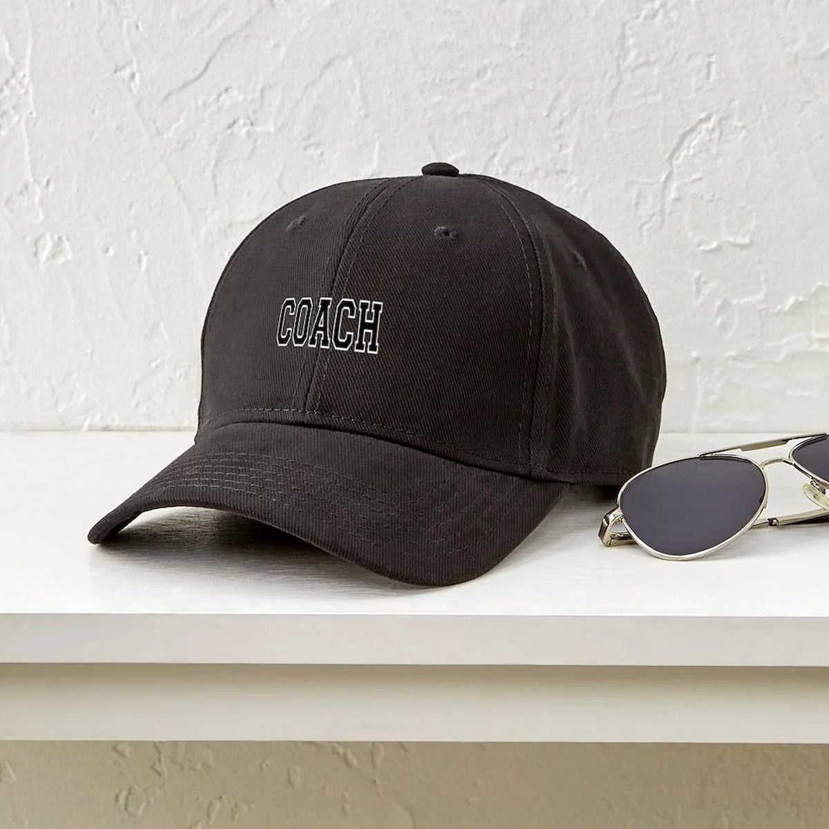 Black Hat Coach Cotton Black Baseball - Cap Adjustable - CafePress Printed Canvas