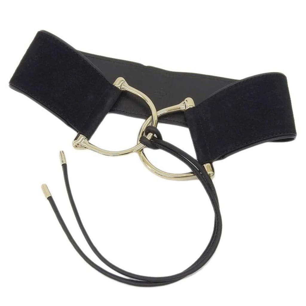 XS belt metal gold suede (Good) waist Pre-Owned fittings wide black