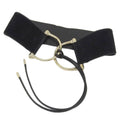 XS belt metal gold suede (Good) waist Pre-Owned fittings wide black