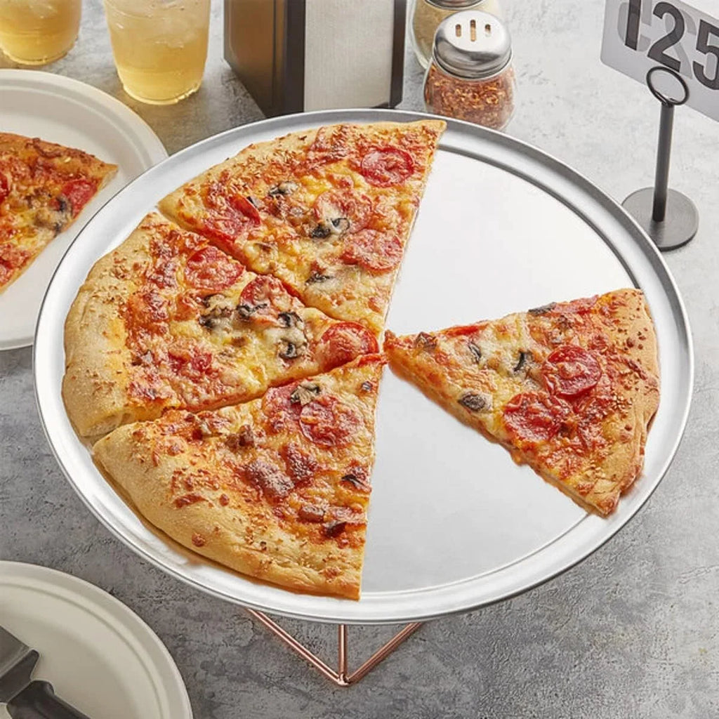 Pizza Tray Baking TrueCraftware- Baking Wide Pizza Tray Aluminum Set 3 Tray for of Home Pan & Rim- Round Kitchen Pizza Round Pizzeria 17” Bakeware Pan Restaurants Tray