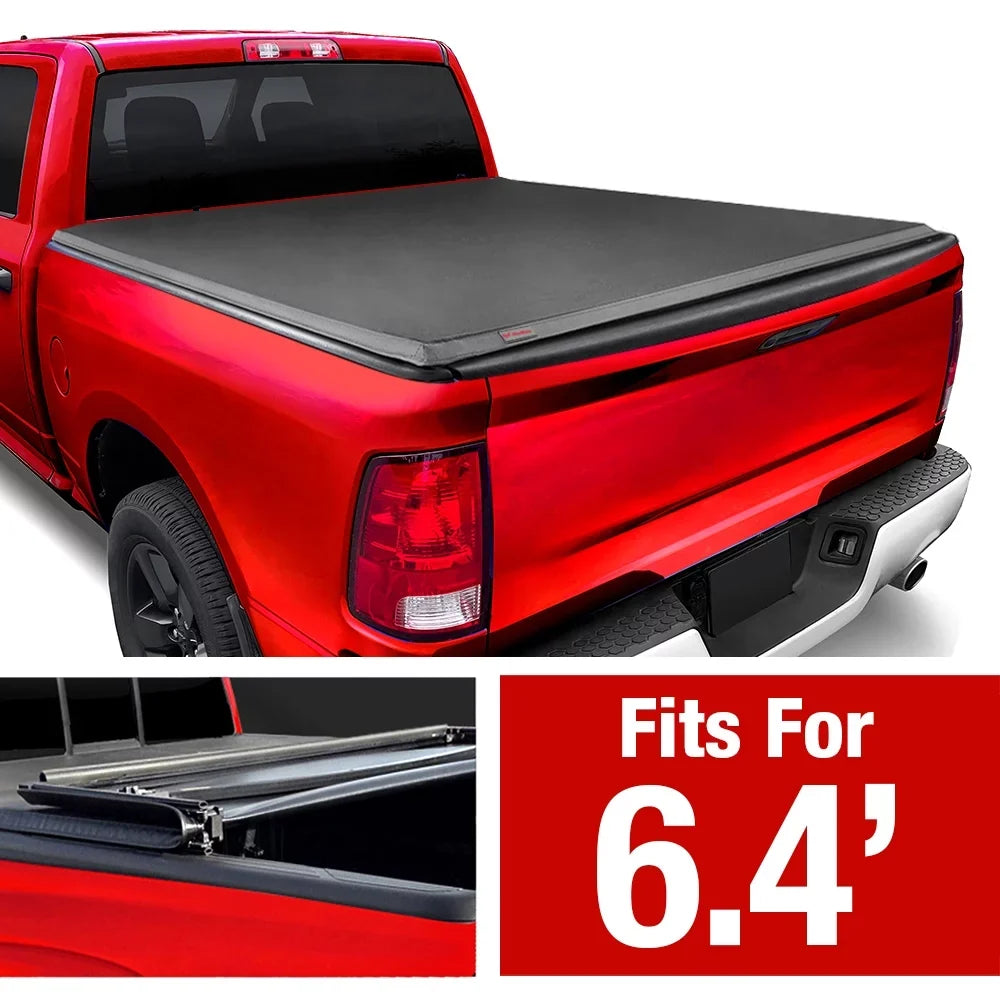 Truck Ram | Tonneau | (NOT Compatible Cover 1500 Classic) 19-23 6'4" Soft Quad-fold TCD484045 Body (76") 2019-2024 New Bed Bed FIT MaxMate with