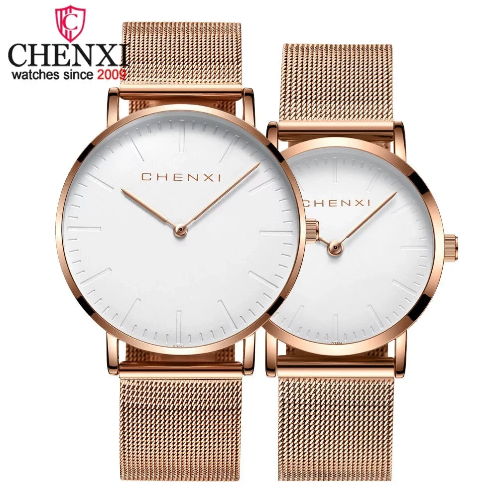 gold Quartz Brand Ladies CHENXI Fashion Watches Ultra outfit Watch Lover Watch Woman Elegant Top Waterproof Luxury Men Rose thin