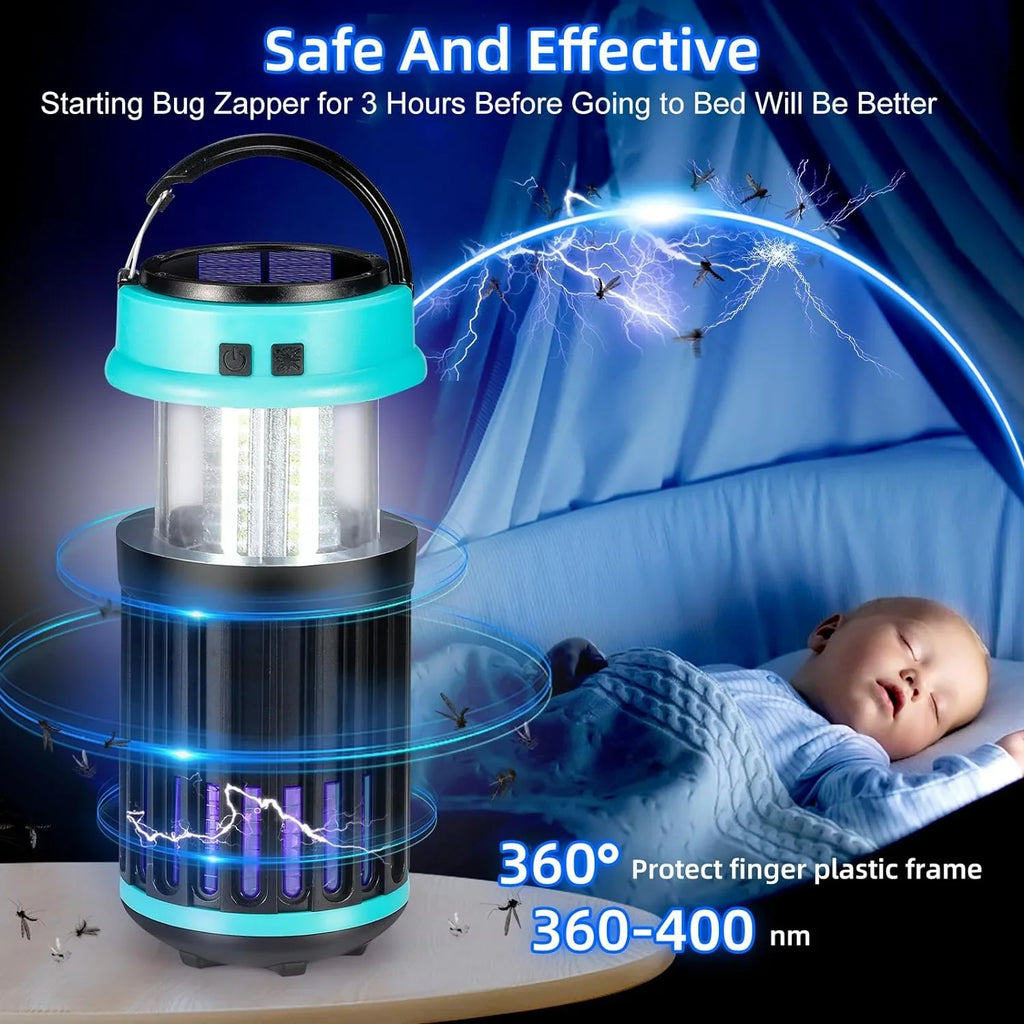 Fly exterior Bug Zapper Camping Zapper Waterproof, Home, Bug Zapper Mosquito Emergency exterior in with for Light G·PEH Rechargeable 1 3 Indoor Bug Trap Backyard, Solar Home, for Zapper,