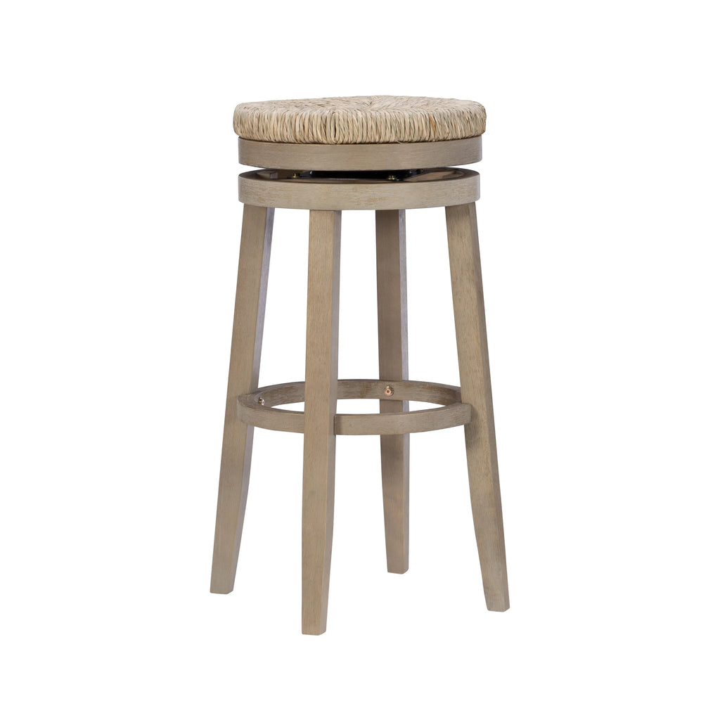 31.5" Natural Backless Natural Rush Swivel, with with Morgan Bar Stool