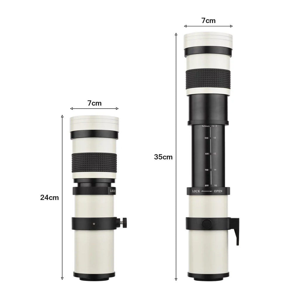 Thread Lens Cameras Super Fujifilm Replacement Universal Zoom 14 for MF T 420-800mm Mount F8.3-16 Olympus Telephoto Nikon with Pristin