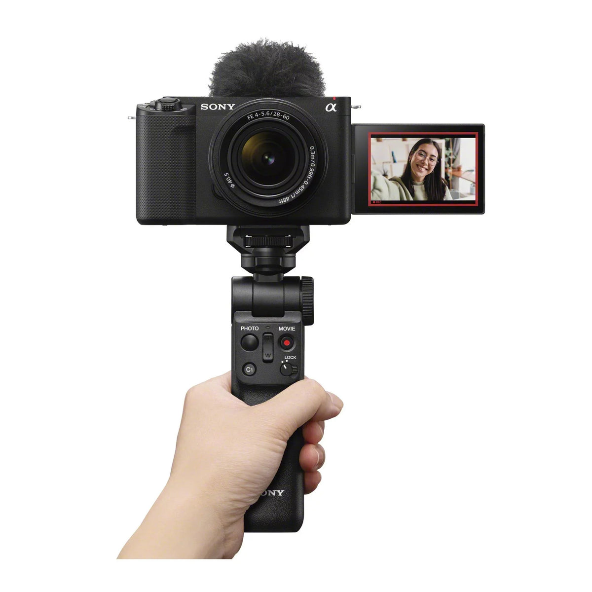 ZV-E1 Mirrorless 50mm Lens, Grip, Camera Alpha Kit and Mic with (Black)