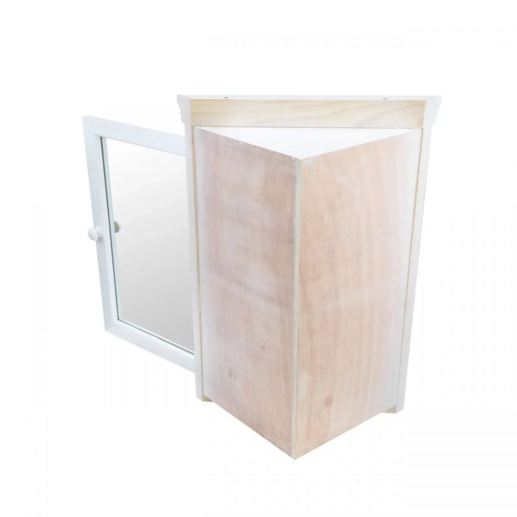 27" Hardwood Wooden w/Mirror Cabinet w/ Shelf Bathroom Double Medicine Wall Mount 20" Cabinet Storage Corner Supply x Renovators White Bethpage Screws Storage