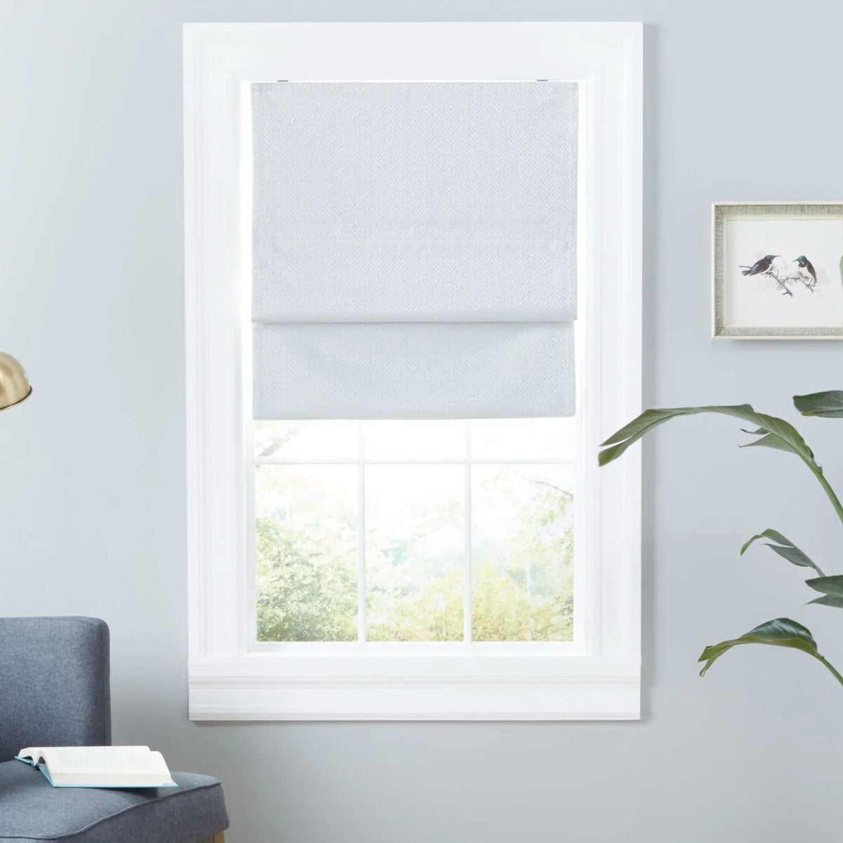 White Total Shade, Home Esme Exclusive Blackout 31"x64", Roman