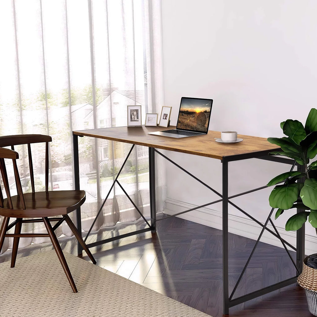 Simple Lacoo Home Writing inches Desk, 40 Study Office Modern Desk Brown