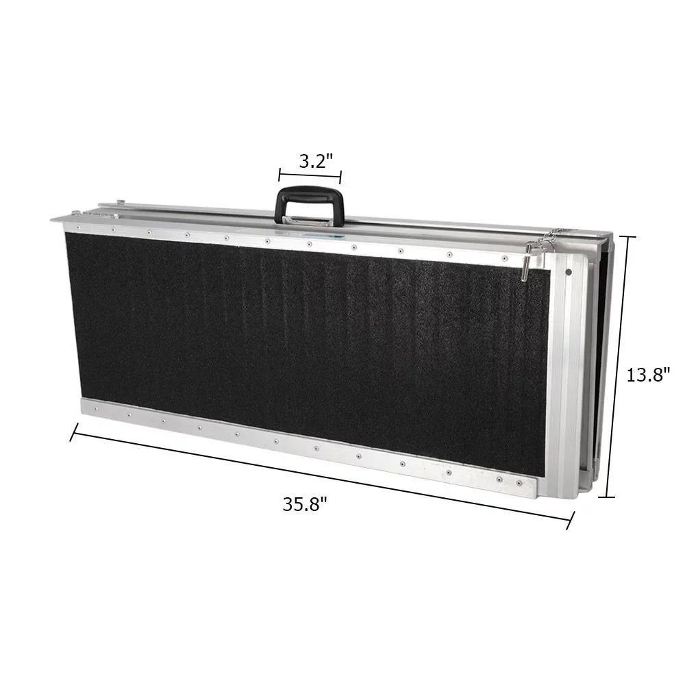 Aluminum Carrier Multifold Wheelchair Portable Non-skid 6FT 28" Ramp Scooter Mobility 72" x Ktaxon