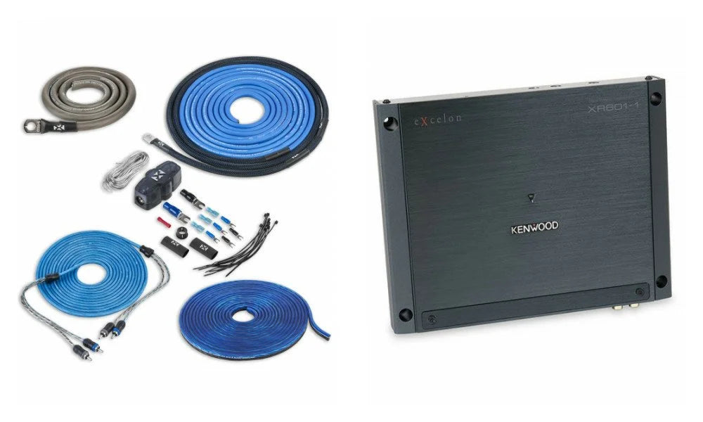 (400W Stable eXcelon 2-ohm Series XR Monoblock NVX Kit XKIT42 + MVX Bass XR601-1 Premium Included Kenwood Amplifier + Class-D 600W Max Gauge w/ Wiring Amp Knob RMS) 4