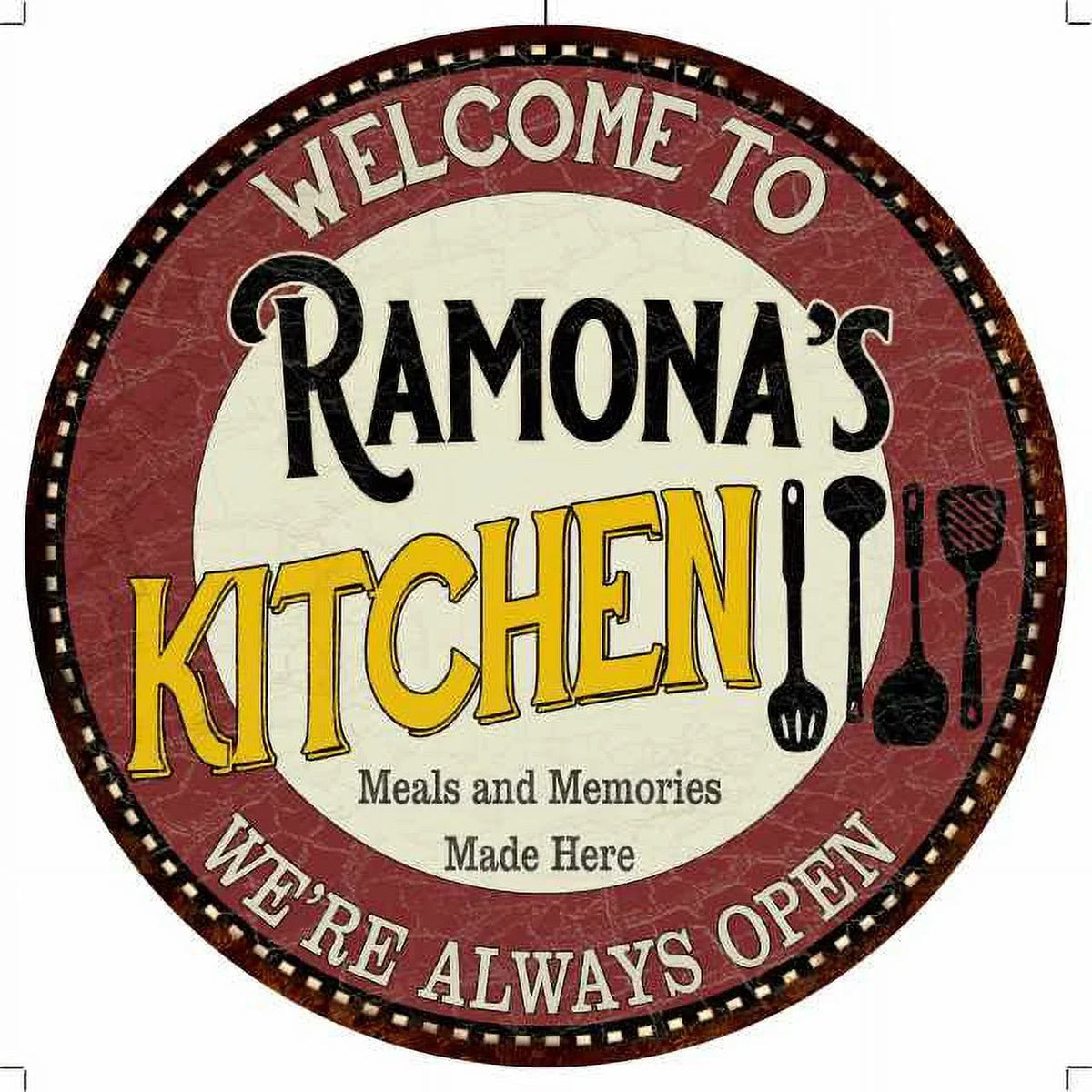 Ramona's Wall Decor Bar 14" Game Metal Sign Kitchen Round Room 100140040298