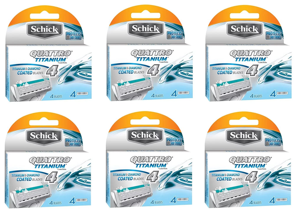 Remover 24 Spring + Quattro Cartridges Count Refill Titanium Schick - Hair Facial