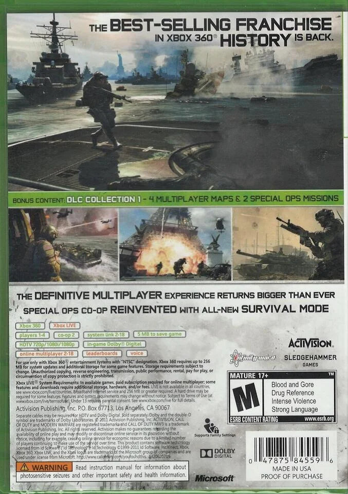 Sealed Modern 3 Call (Brand Warfare US Versi w/DLC 360 Factory Duty: of Xbox New