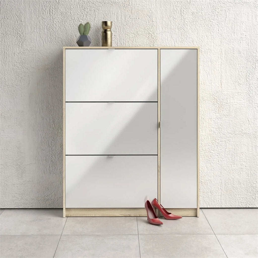 Oak-White & Door High with Gloss Shoe 3 Allora 2 in Drawer Cabinet Layers