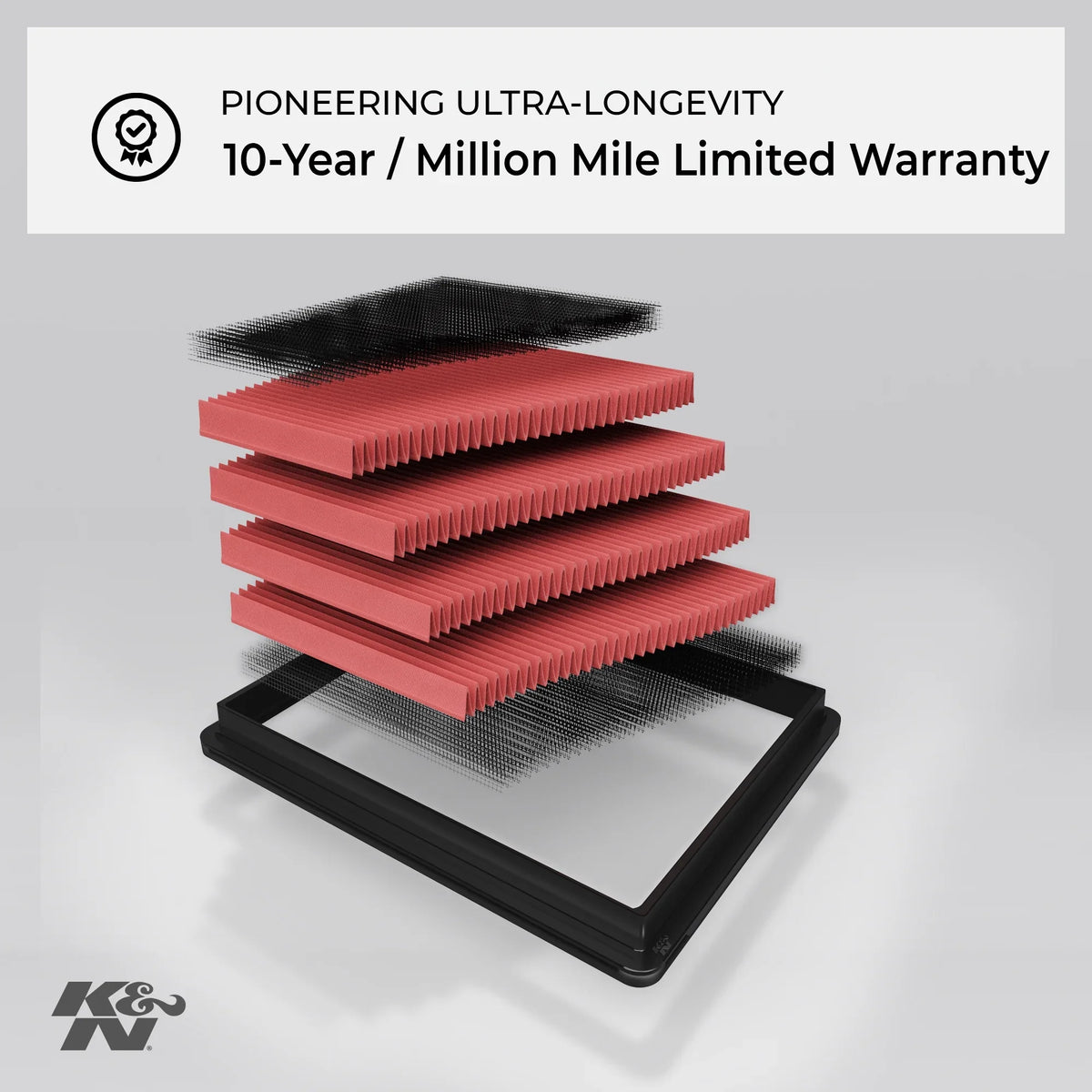 K&N /Lexus/Mitsubihi Air Engine L3/L4, Filter: Washable, 2010-2019 Filter: 33-2435 Replacement