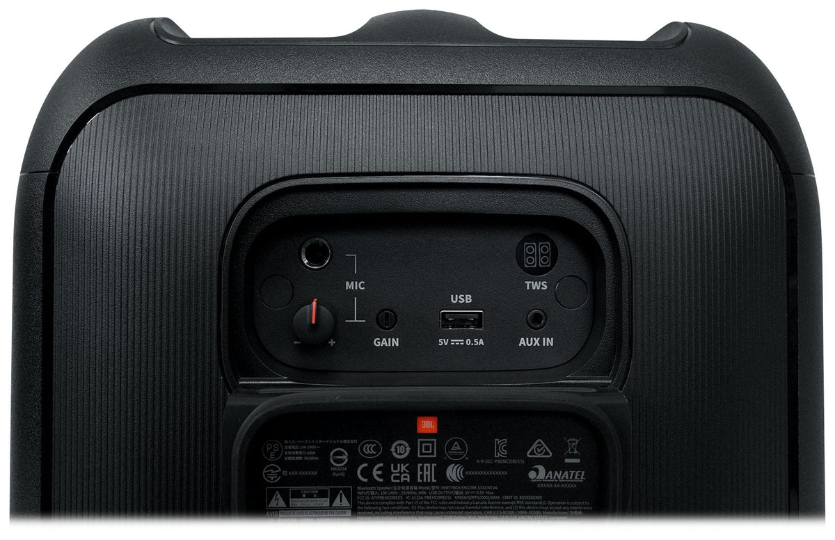 Party w Encore LED+Wireless Portable Essential Partybox Speaker Mics JBL Compact